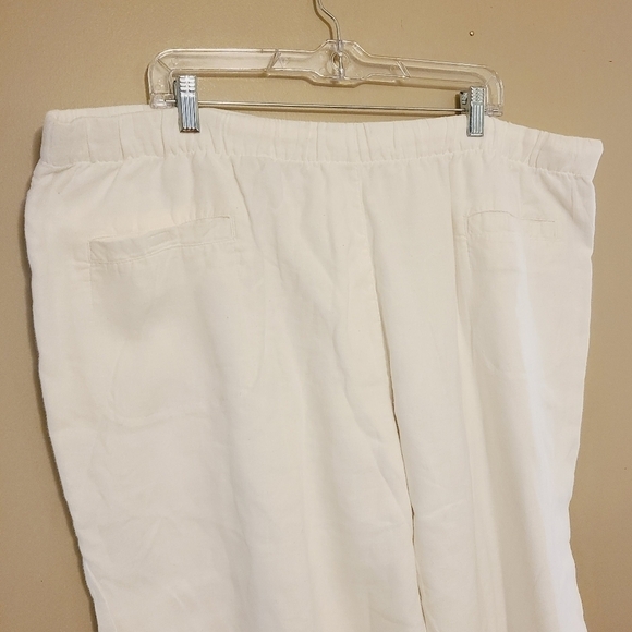 Madison | Women's White Relaxed Linen Drawstring Pants (Size XXL) - Picture 11 of 15